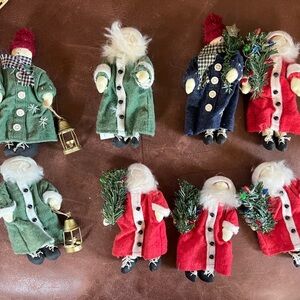 Festive Santa and Snowman Ornaments Set